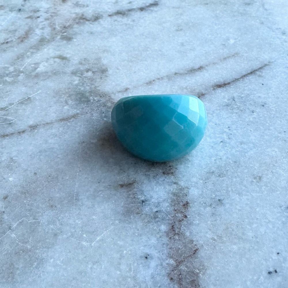Vintage Turquoise Faceted Dome Statement Ring
